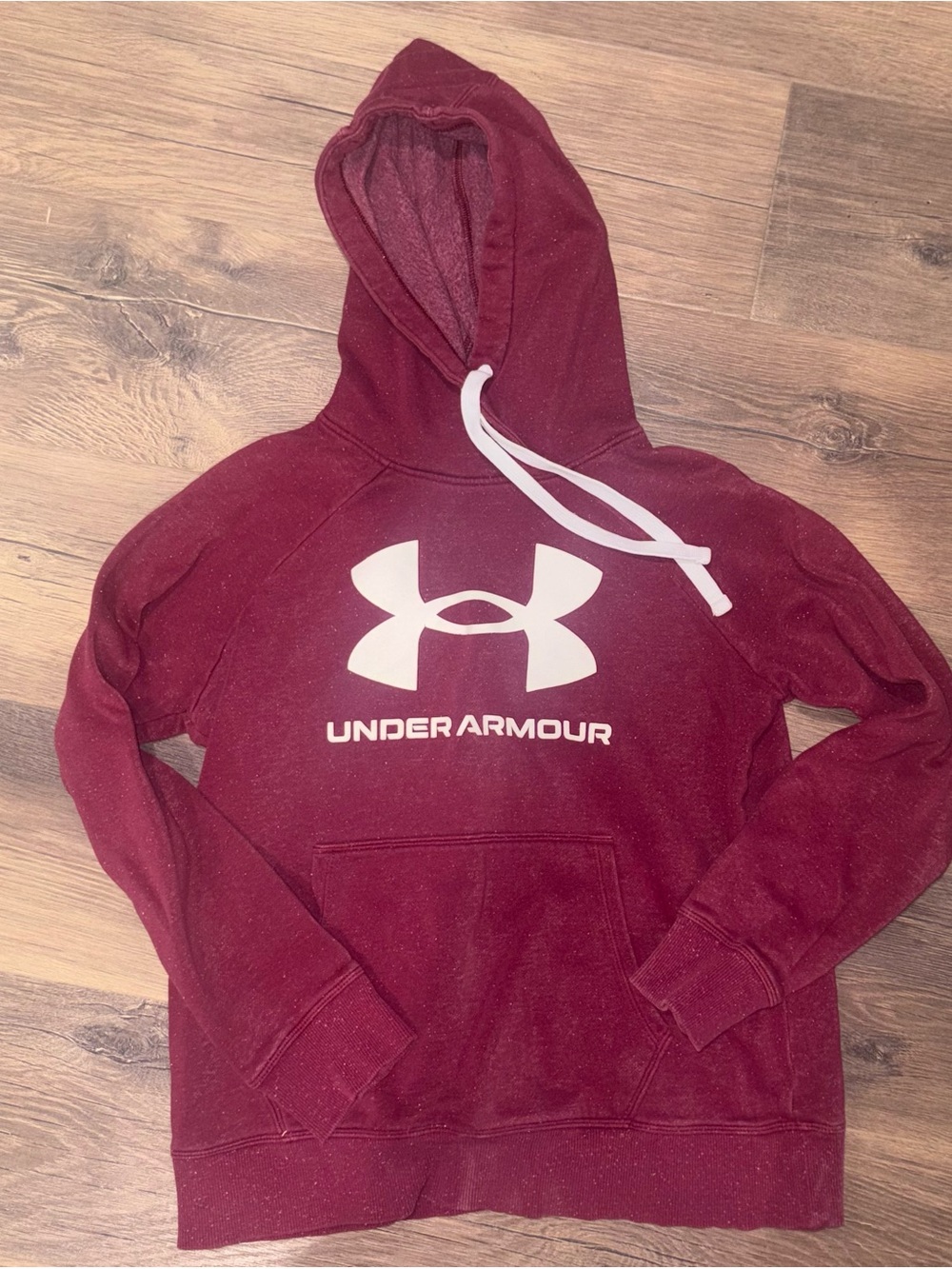 Under Armour Maroon Hoodie with White Logo